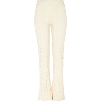 Cream lace trousers