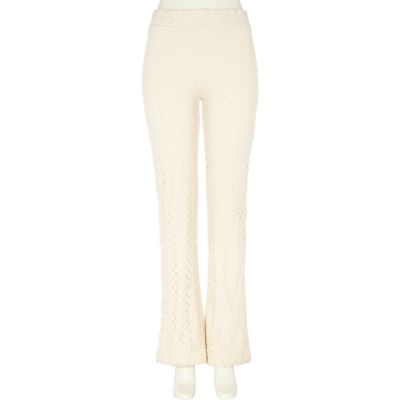Cream lace trousers