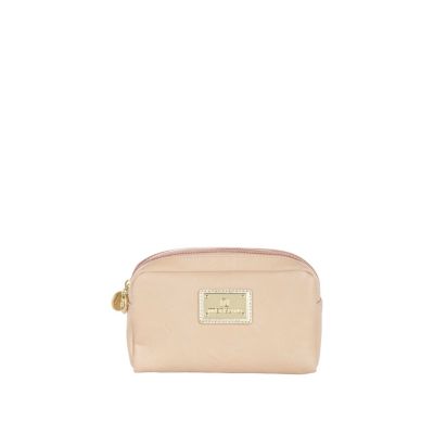 pink double zip make up bag