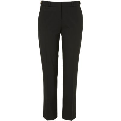 black slim leg trousers 