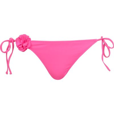 bright pink flower bikini briefs