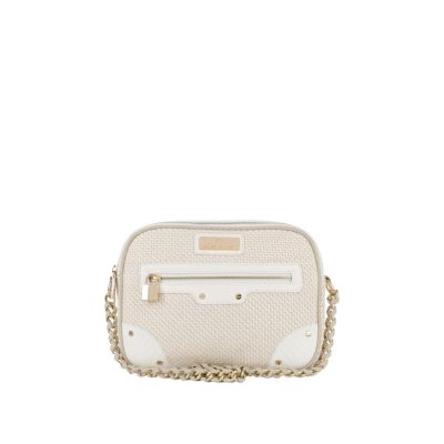 white small weave box bag