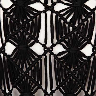 Black macrame tassel waistcoat
