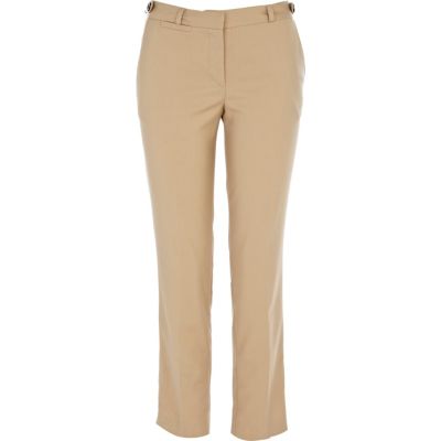 beige slim leg trousers