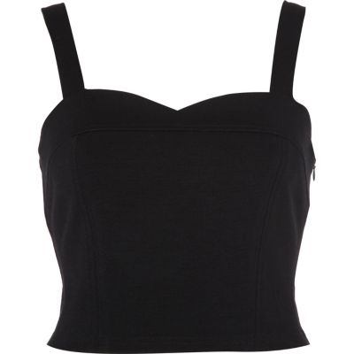 black bow back cropped top