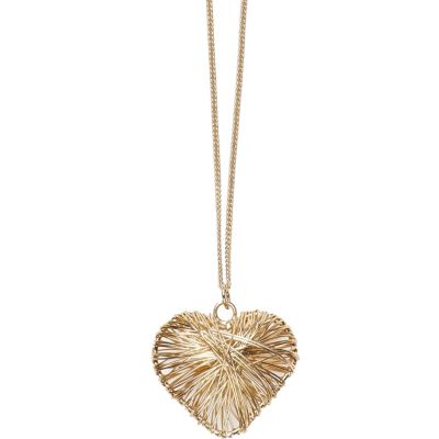 gold tone heart necklace