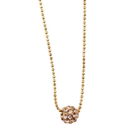 gold tone sparkle ball necklace