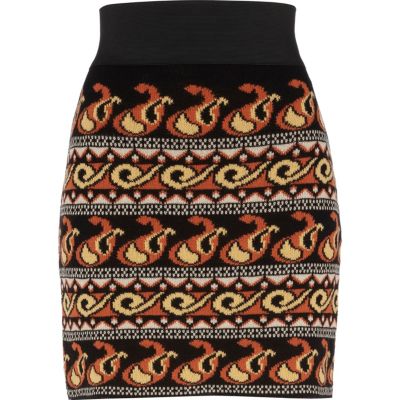 black print chelsea girl tube skirt