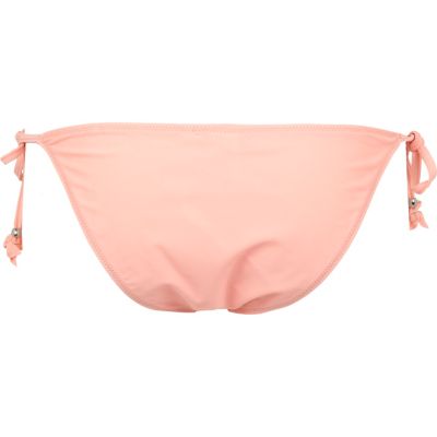Orange 3D flower side tie bikini bottoms