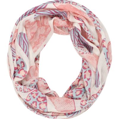 pink heart print snood