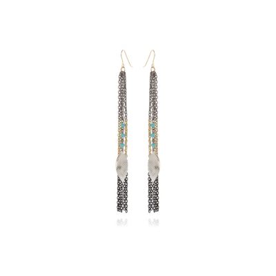black dip dyed tassel earrings