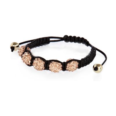 light pink five encrusted ball bracelet