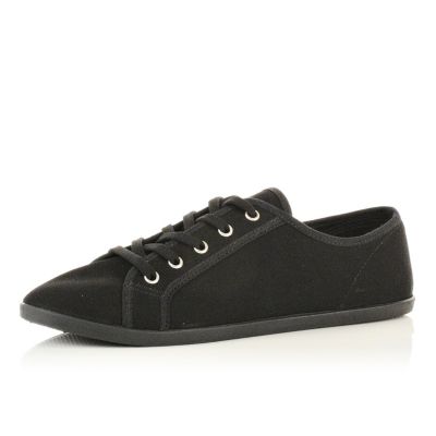 black dalia lace up plimsolls