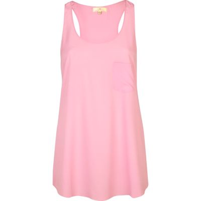 light pink longline vest