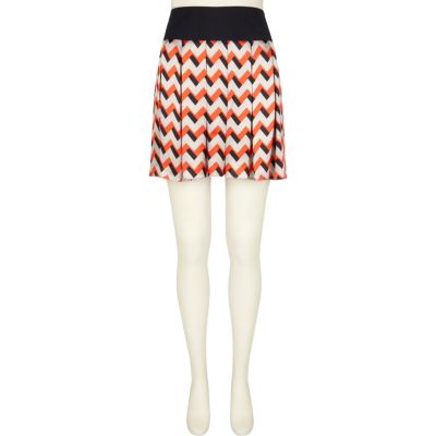Orange zig zag print julian j smith skirt