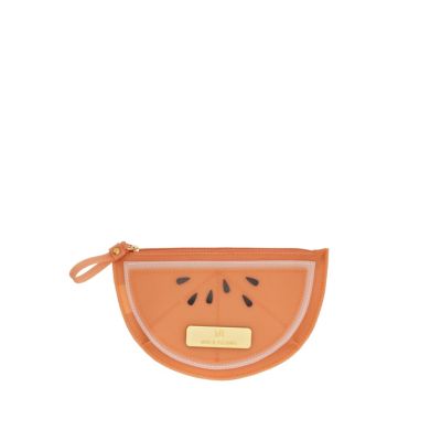 orange melon zip purse