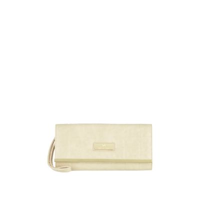 cream croc foldover clutch