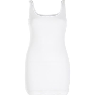 White scoop neck vest top