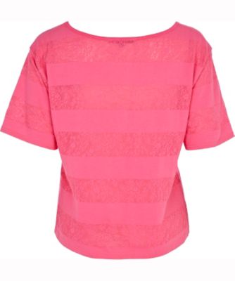 Pink pointelle t-shirt