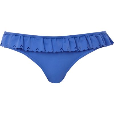 Blue scallop edge bikini brief