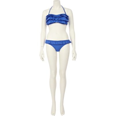 Blue scallop edge bikini brief