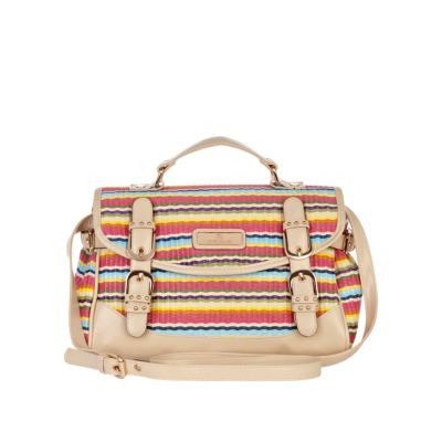 pink stripe satchel
