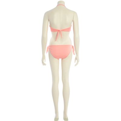 Light orange diamante flower bikini briefs