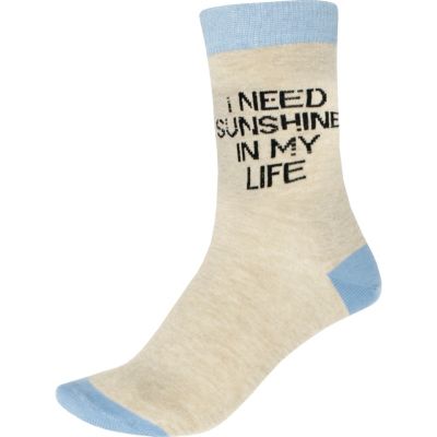 light beige print socks