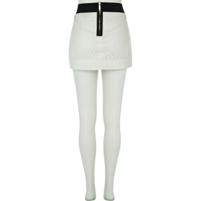 Cream bow lace skirt