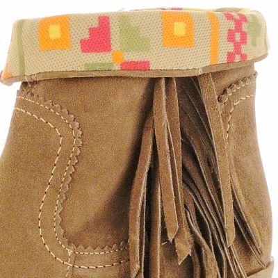 Dark beige tassel ankle boots