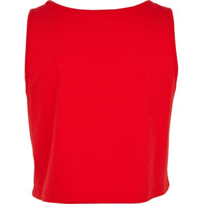 Red team GB print crop tank top