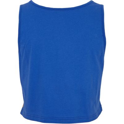 Navy team GB print crop tank top