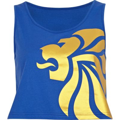 Navy team GB print crop tank top