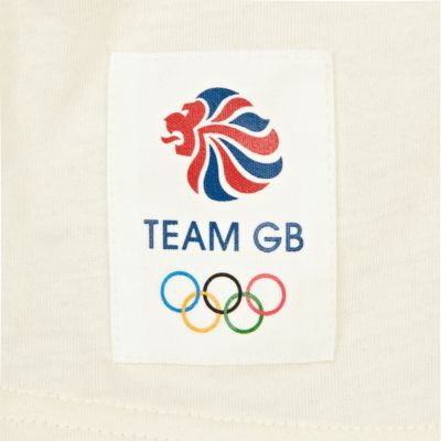 White team GB print crop tank top
