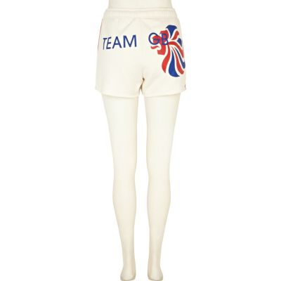 White team GB print shorts