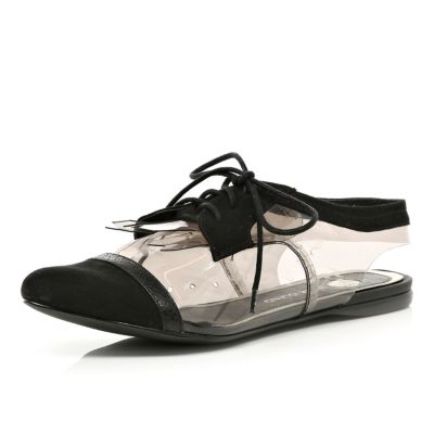 black perspex point brogues 
