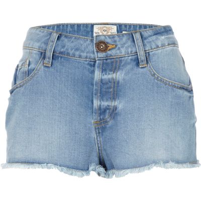 mid wash denim super short hotpants