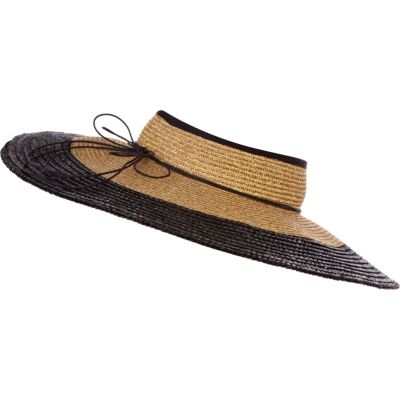 Black straw headless hat