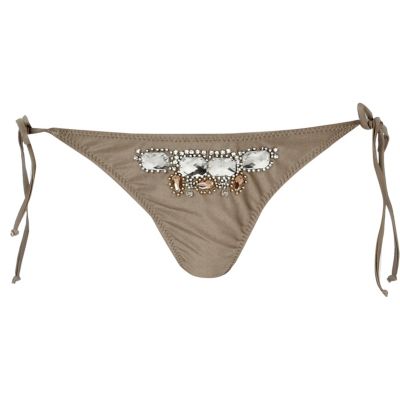 Bronze embellished bikini briefs