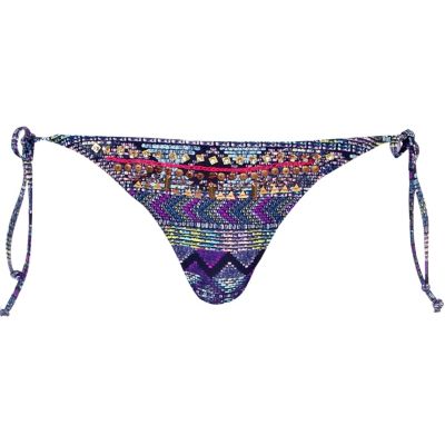 Blue aztec print bikini briefs