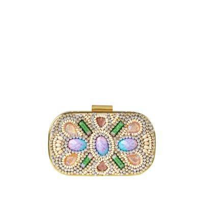 pink embellished box clutch bag