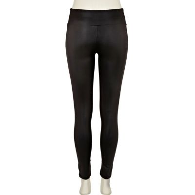 Black wet look leggings