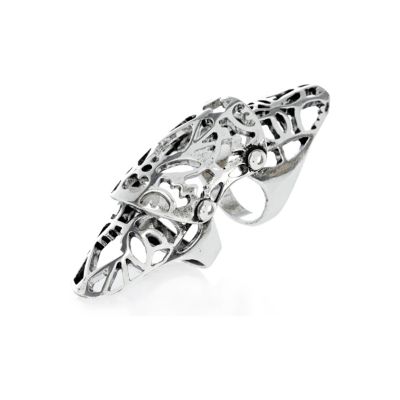 silver tone filigree ring