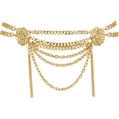 gold lion head belt