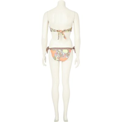 Orange scarf print bikini briefs