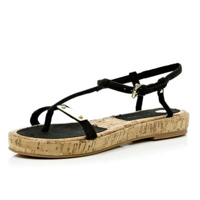 black chunky sole sandals