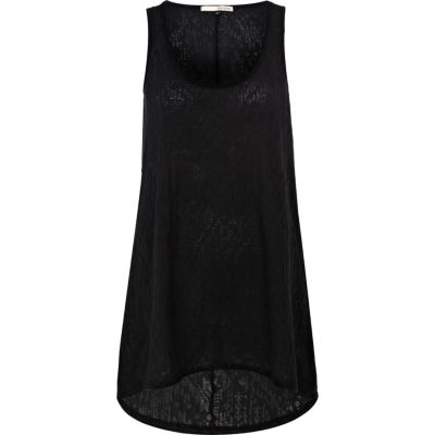 black aztec texture longline vest