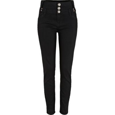 Black Etta high waisted superskinny jeans