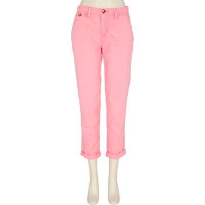 Fluorescent pink chinos