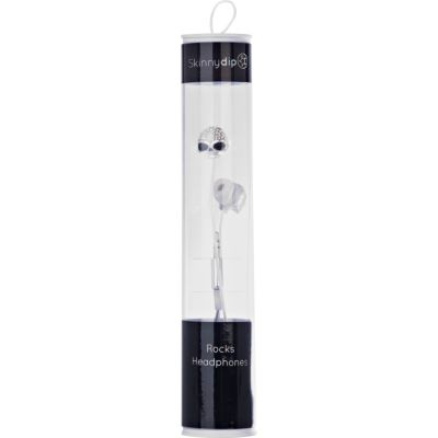 Silver diamante skull headphones
